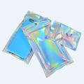 100pcs Flat Zip Lock Bath Salt Cosmetic Bag One Side Clear Holographic Laser Mini Aluminum Foil Zip Lock Bags Thick Package Bags