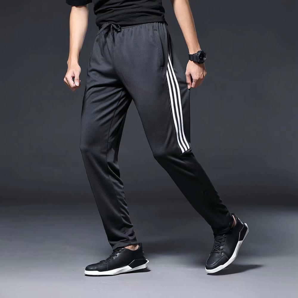 Men Sports Running Pants zipper Pockets Athletic Football Soccer Training sport Pants Elasticity Legging jogging Gym Trousers