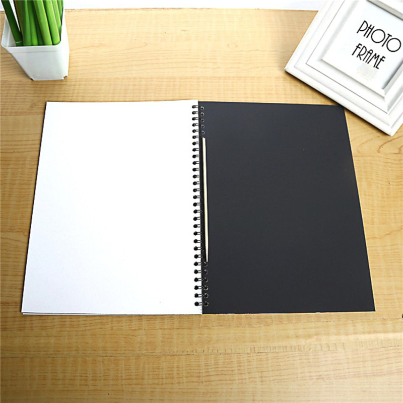 19*26cm Large Magic Color Rainbow Scratch Paper Note book Black DIY Drawing Toys Scraping Painting Kid Doodle