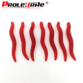 50 or100Pcs Lifelike Silicone Red Worm Soft Lures Earthworm Artificial Rubber Baits Shrimp Flavor Additive Bass Carp Tackle