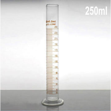 1pc 250ml Professional Laboratory Cylinder Graduated Glass Measuring Cylinder Chemistry Lab Spout Chemistry Measure Tool