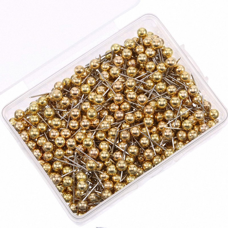 400pcs Golden Round Plastic Head Steel Point Push Pins Map Thumb Tacks Pin Office School Stationery Office Tools New Supplies