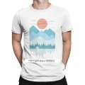 Cabin in The Snow T-Shirt Men Mountains Wilderness Hiking Tops T Shirt Trekking Outdoors Camping Novelty Tees O Neck