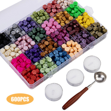 Retro Fire Paint Seal Set Sealing Wax Beads Retro Paint Sealing Wax With 1pc Wax Melting Spoon 24 Colors Wax Beads