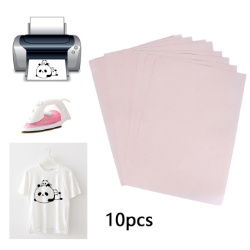 10 Pcs A4 Heat Transfer Paper Light Fabric Cloth Painting T-Shirt DIY for Coated Cups Metal Glass Colorful Rendition Iron-On