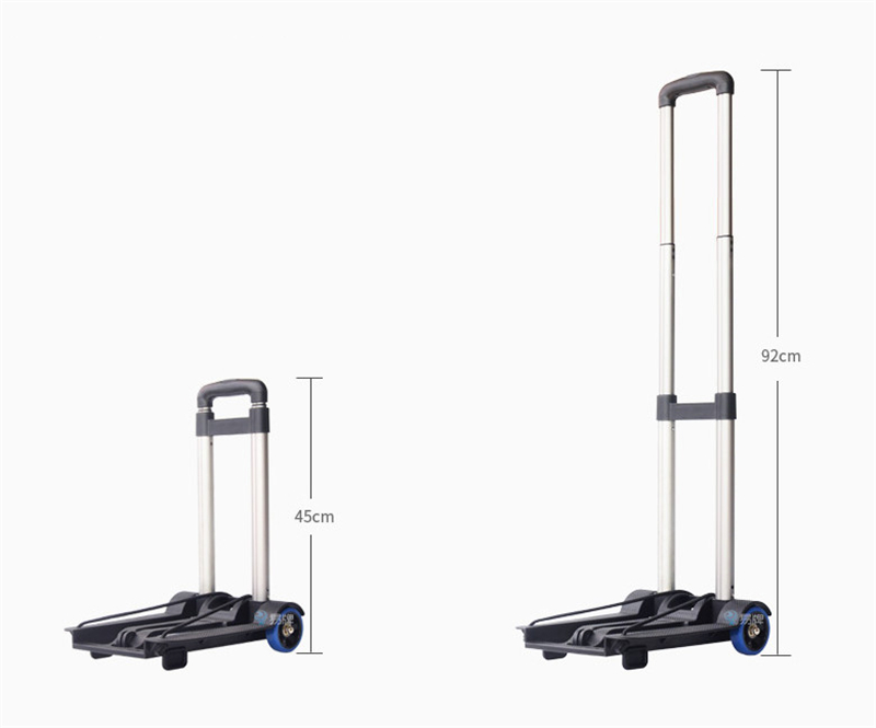 1.3kg Mini Folding Portable Trolley Rolling Shopping carts and luggage carts for the elderly and women Family Travel shopping