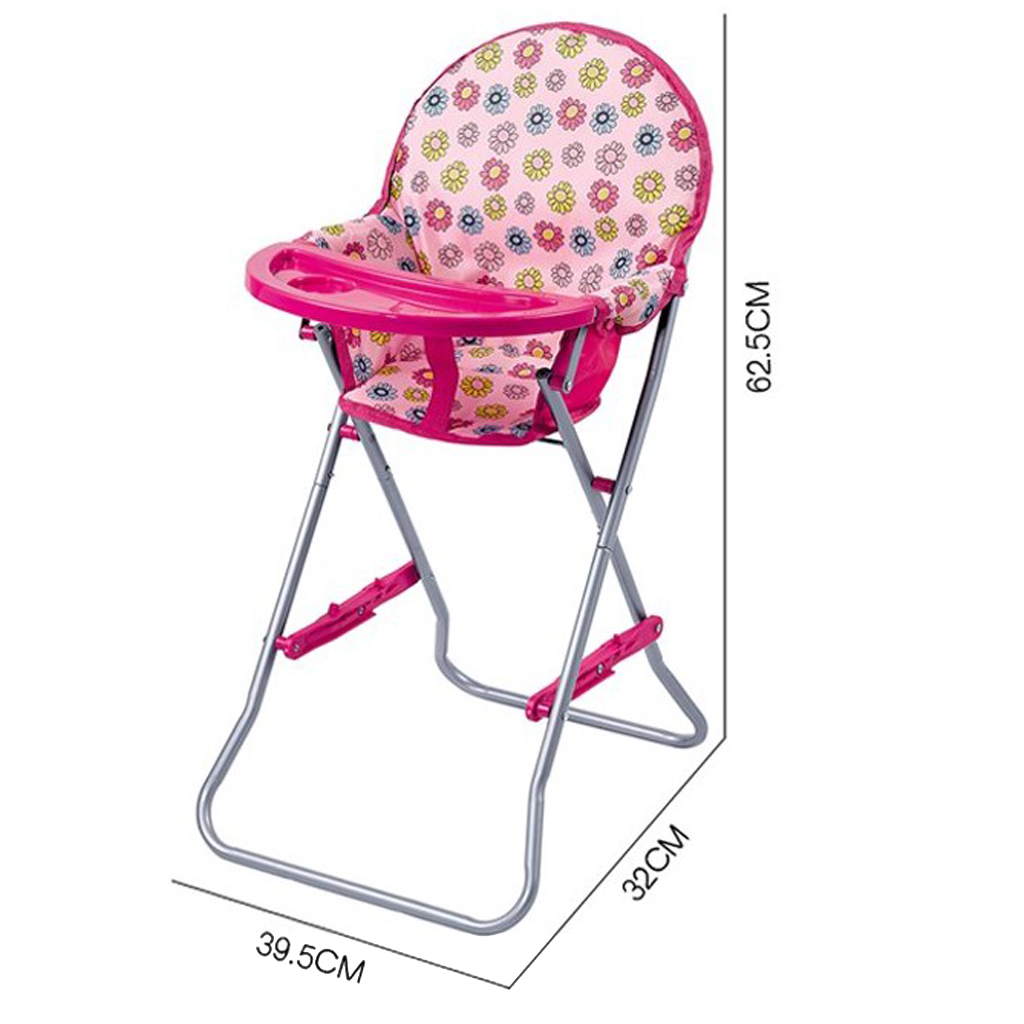 Simulation Baby Toddler High Chair Dining Chair ABS Plastic Furniture for Reborn Doll Supplies Kids Child Birthday Gift