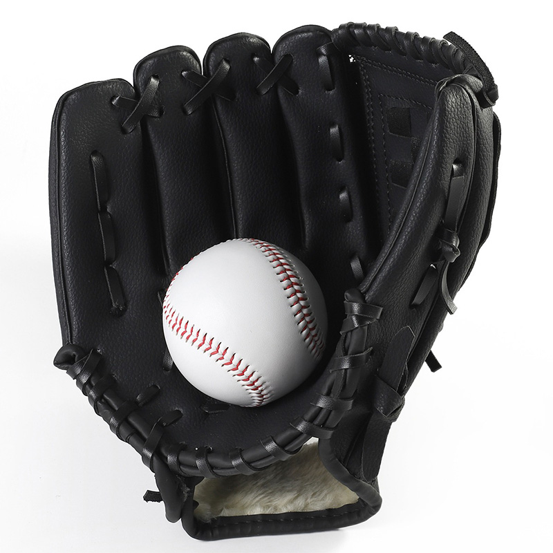 Outdoor Sports 2 Colors Baseball Glove Softball Practice Equipment Right Hand for Adult Man Woman Train,Black 12.5 Inch