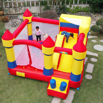 YARD Large Inflatable Bouncer Trampoline With Obstacle Slide 4*3.8*2.5M Outdoors Home Use PVC Oxford Christmas Birthday Gift