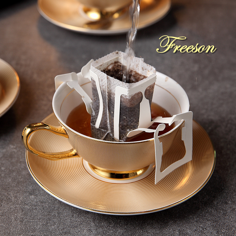 Luxury Gold Bone China Tea Cup Saucer Spoon Set 200ml Noble Ceramic Coffee Cup Advanced Porcelain Teacup Party Teatime Drinkware