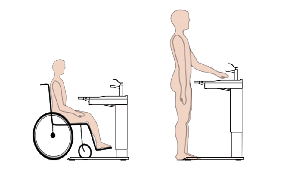 Accessible Height Adjustable Bathroom Washbasin