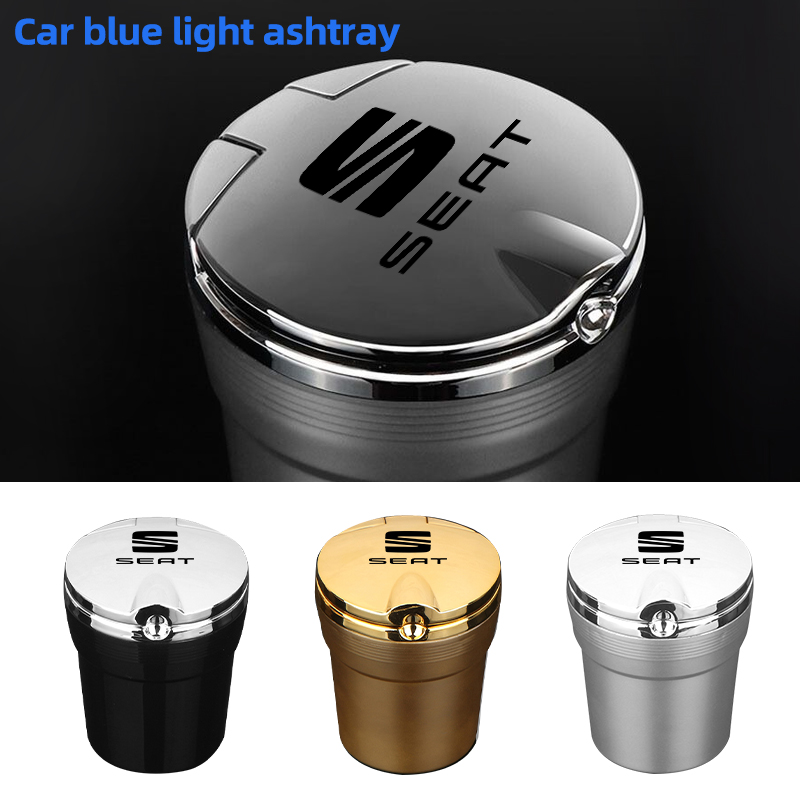 For Seat FR leon mk3 mk2 5f lbiza Altea 6 With Led Lights car Logo Creative Personality ashtray Creative cigarette dustbin