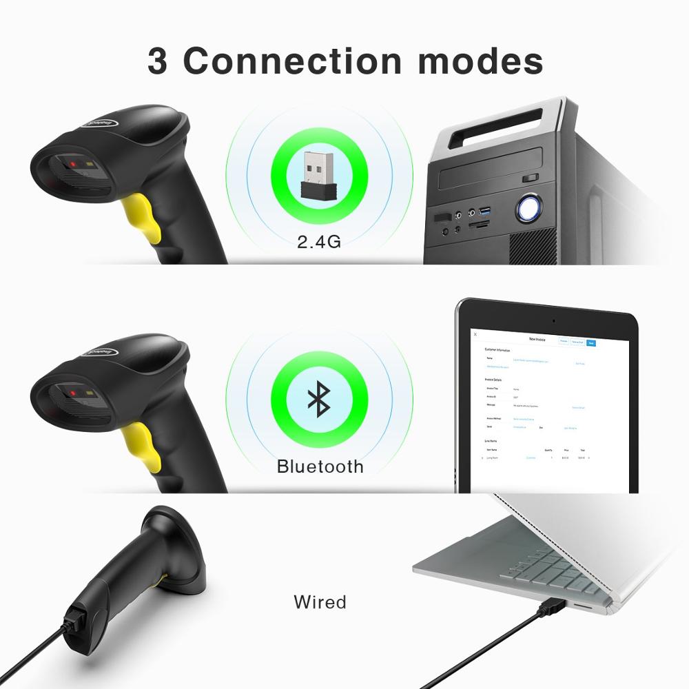 Handheld 2D Barcode Scanner Wired barcode scanner wireless 1D/2D QR Bar Code Reader for Inventory POS Terminal