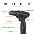 12V Electric Screwdriver With Lithium Battery Rechargeable 30Nm15-speed torque Adjustment Multifunct Cordless Drill Power Tools