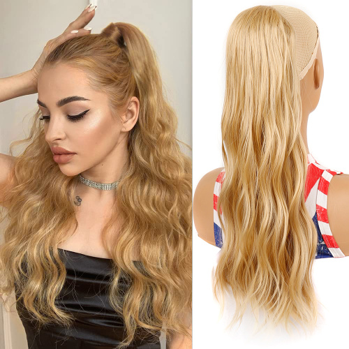 Alileader Top Grade Long Curly Ponytail Heat Resistant Fiber Water Wavy Ponytail Synthetic Clip In Hair Extension Supplier, Supply Various Alileader Top Grade Long Curly Ponytail Heat Resistant Fiber Water Wavy Ponytail Synthetic Clip In Hair Extension of High Quality