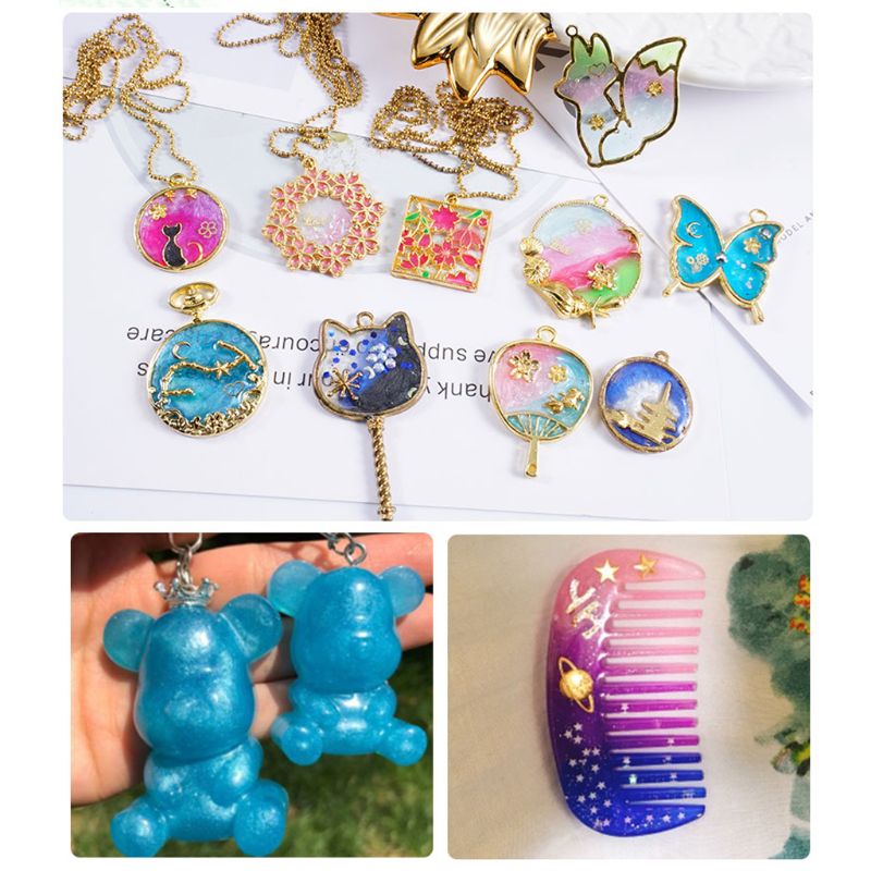 Pearlescent Mica Pigment Powder Rainbow UV Resin Epoxy Craft DIY Jewelry Making
