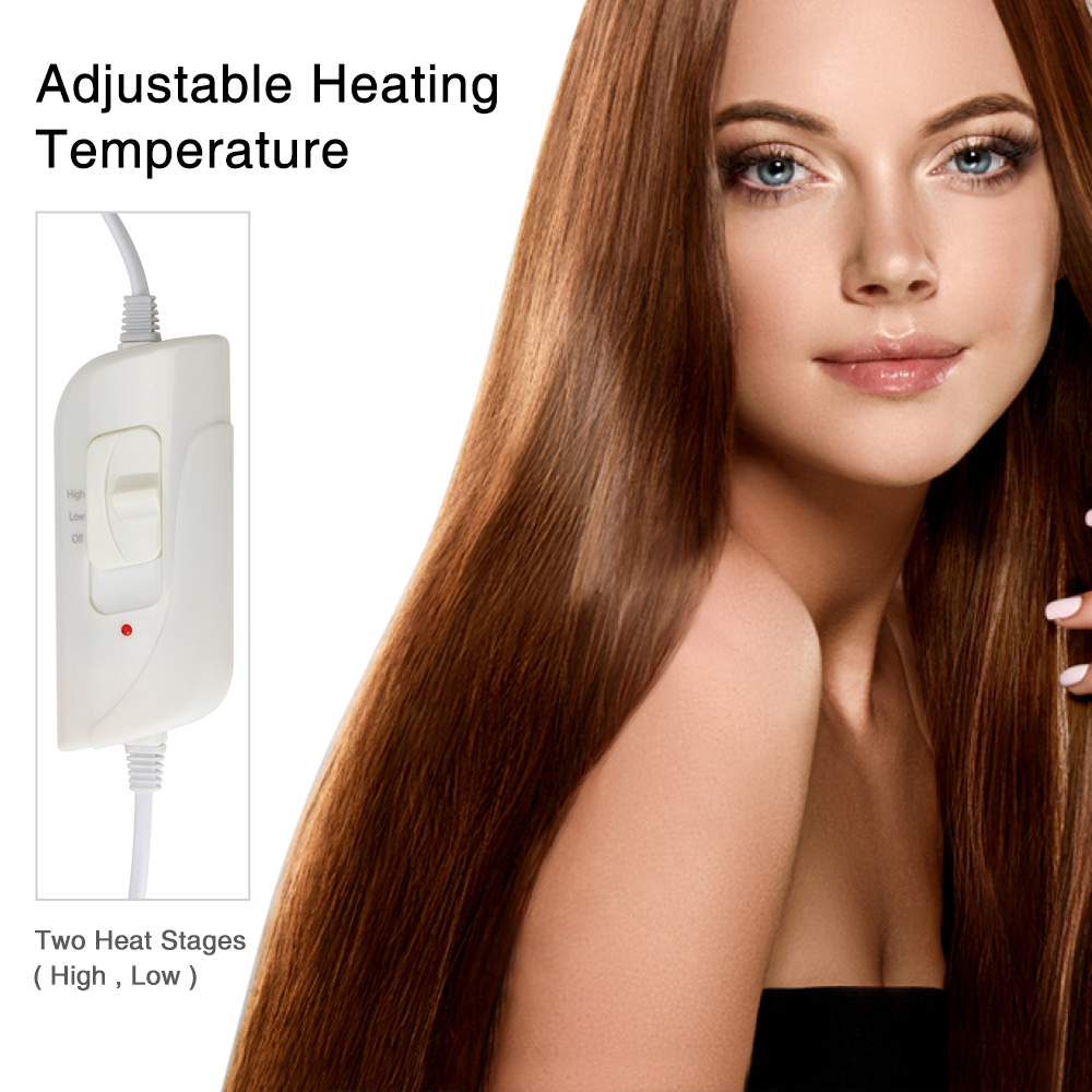 Hair Mask Baking Oil Cap Thermal Treatment Heating Cap TemperatureControlling Protection Spa Electric Hair Steamer Mask Cap