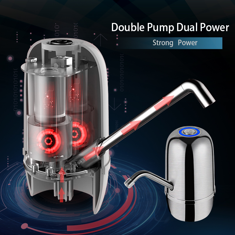 Automatic Drinking Electric Water Dispenser Pump USB Rechargeable Wireless Dual Pumps Faucet Water Tap for Home Travel