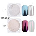 1 Box Pearl Nail Glitter Powder Neon Shimmer Mirror Mermaid Dipping White Purple Nail Chrome Pigment Dust Polish Decor GLB01-07