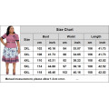 5XL 6XL Plus Size Mom Dress O Neck Flower Print Midi Dresses Bodycon High Waist African Clothes Women Vestidos Ladies Robe Femme