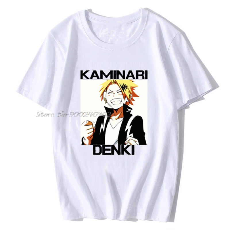 Men T-shirt Kaminari Denki Tshirt Women Cotton Tees Tops Anime Harajuku T Shirt