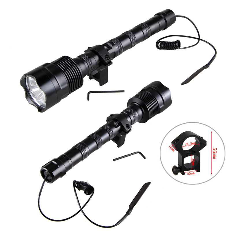 10000LM Led Hunting Flashlight 3*XM-L T6 Tactical Weapon Gun Light+3*18650+Remote Pressure Switch+Rifle Scope Mount+Charger