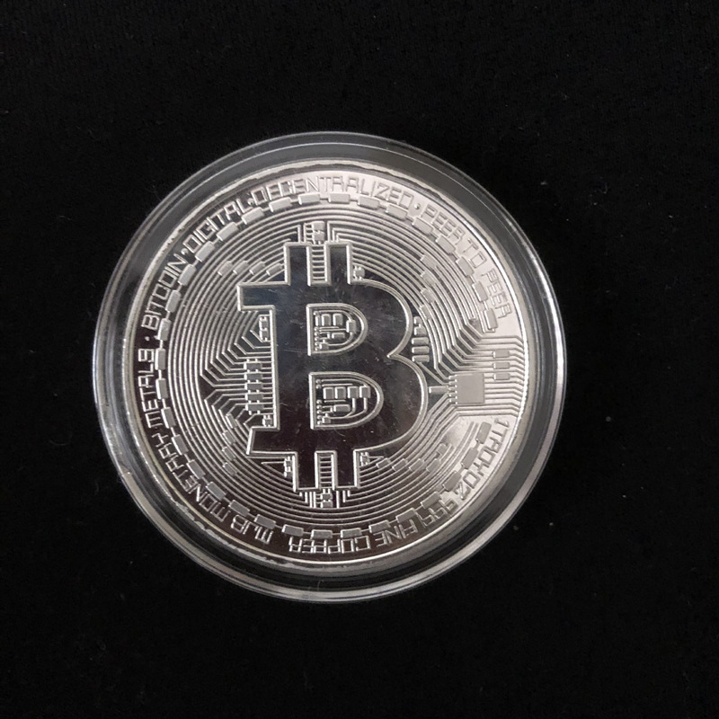 Gold Plated Physical Bitcoins Casascius Bit Coin BTC With Case Gift Physical Metal Antique Imitation BTC Coin Art Collection 1pc
