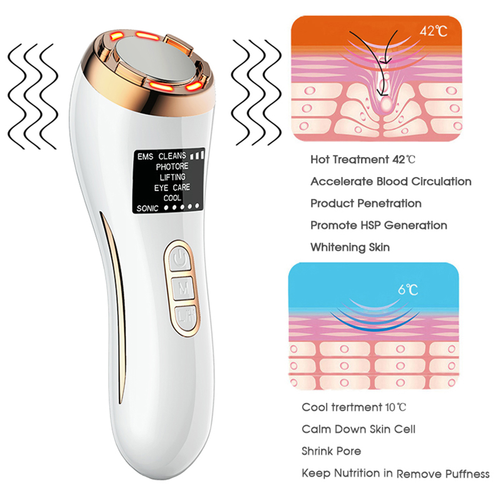 7 in 1 RF EMS Beauty Instrument Women Face Care Tool Eye Care Tools Beauty Machine Skin Care Device LED Photon Beauty Devices