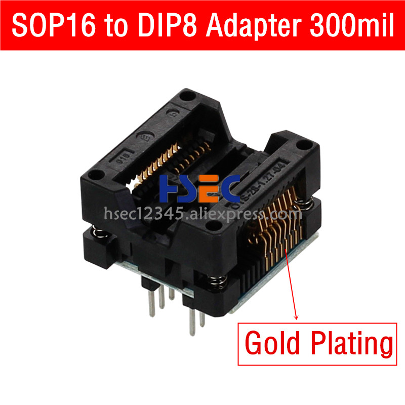 3pcs sop8 sop16 to dip8 Adapter IC Socket for CH341A EZP2010/2013/2019 RT809H/RT809F minipro TL866CS/A TL866II Plus Programmer