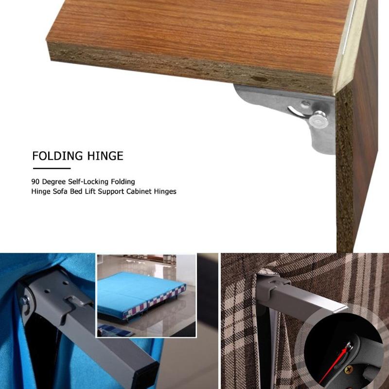 90 Degree Self-Locking Folding Hinge Sofa Bed Dining Table Lift Support Connection Cabinet Hinges Furniture Hardware