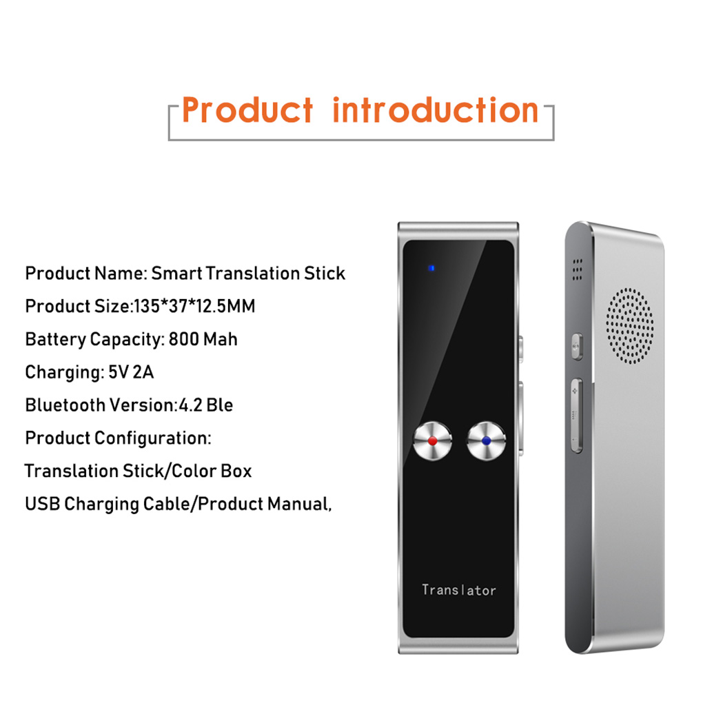 T8+ Translator Portable Multi Language AI Voice Translator Real Time Interactive Two-Way Translation Device for Travel Business