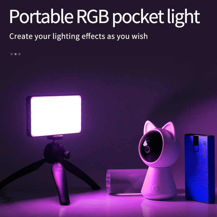 MAMEN 3000-6500K Dual Color Fill Light&RGB Video Light With Tripod Built-in 4000mAh For Vlog Selfie Makeup Photography Lighting