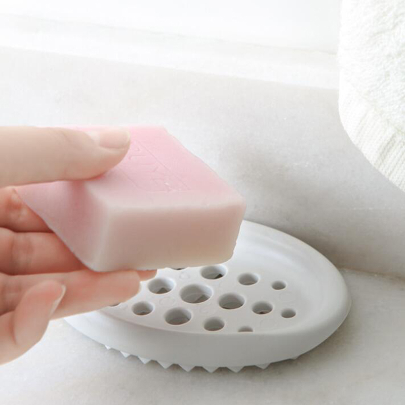 Non-slip Bath Accessories Draining Tool Hollow Soap Dish Draining Soap Holder Kitchen Gadgets Shower Soap Box 1PC Silicone