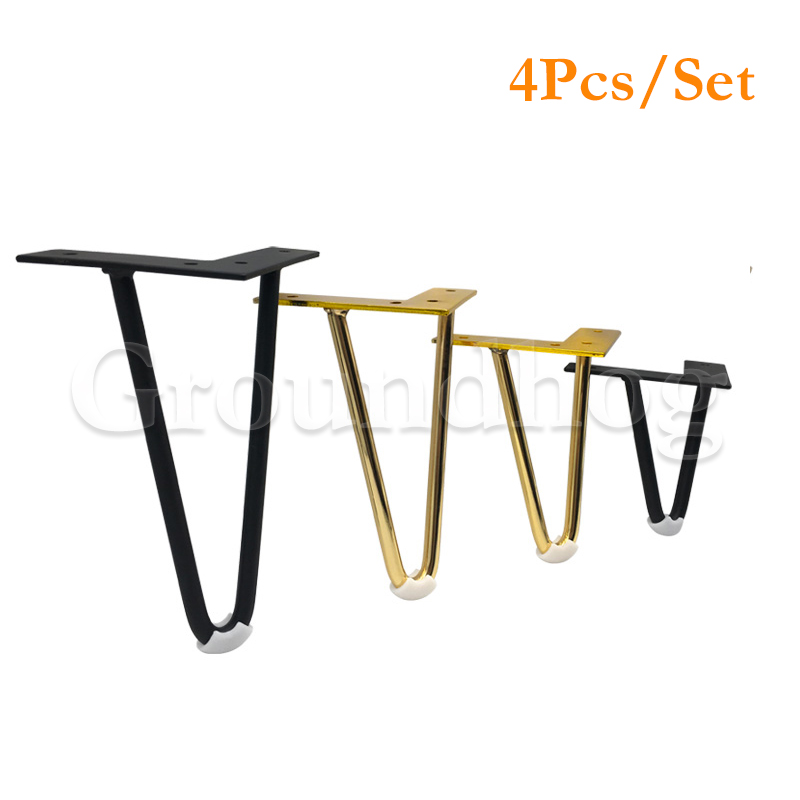 4Pcs Heavy Duty Hairpin Furniture Legs Metal Home DIY Projects for Nightstand Coffee Table Desk etc with Rubber Floor Protectors