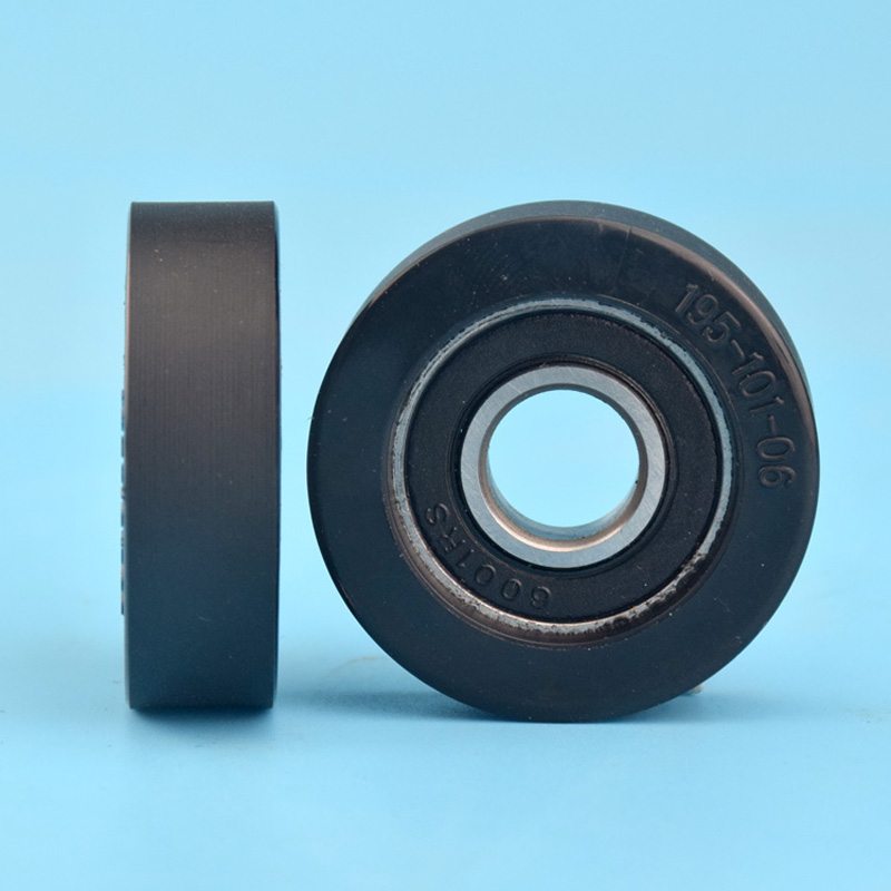 12*40*12mm plane roller bearing wheel mechanical fitness equipment PU soft polyurethane rubber bearing pulley