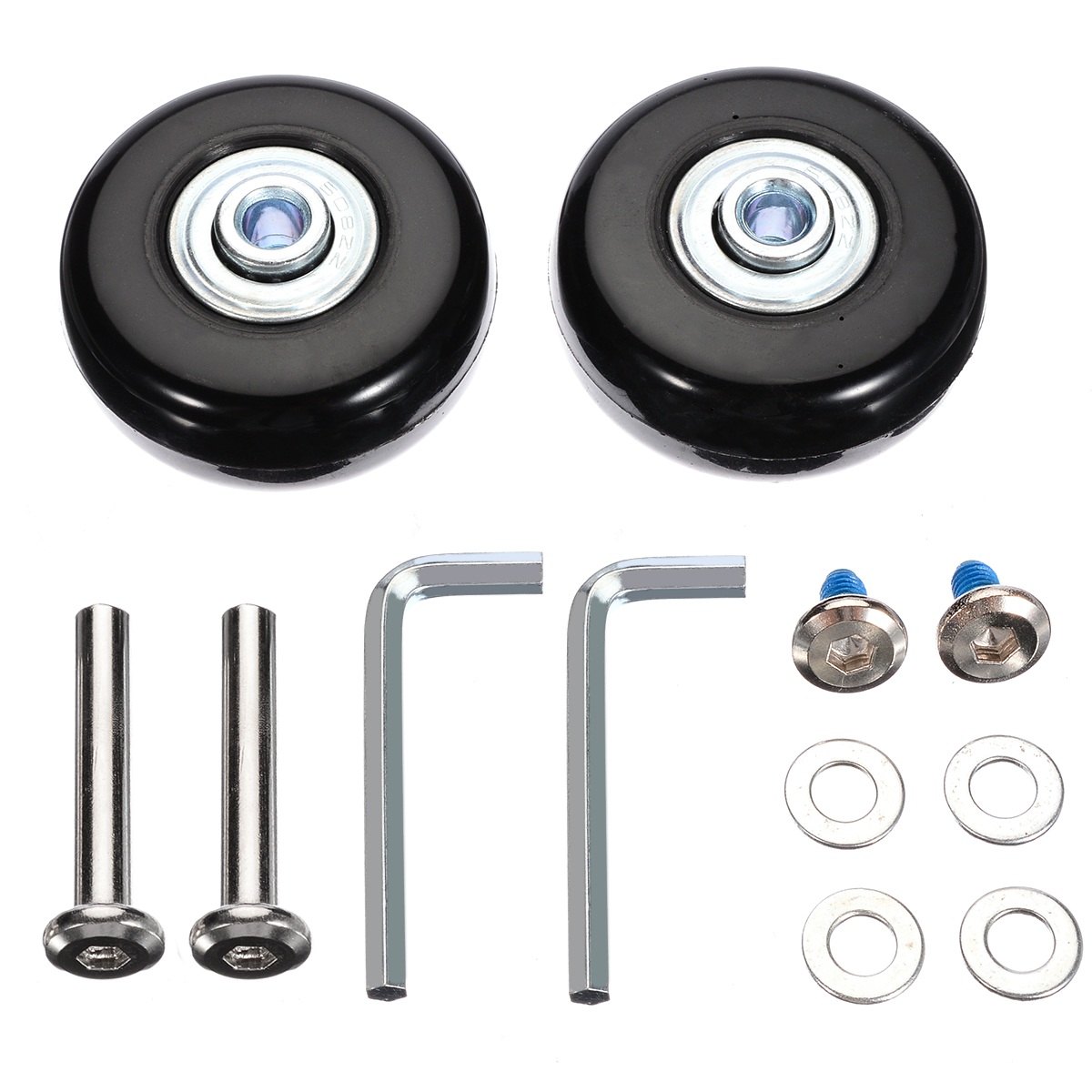 Mayitr 2 Sets Luggage Suitcase Replacement Kit OD 45mm Wheels Roller Hardware Furniture Casters