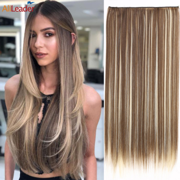 Alileader Wholesale 24 "Wig Fiber Hair Smooth Straight 5 Clip in Synthetic Hair Extension