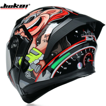 JIEKAI Motorcycle Helmet Men's and Women's Double Lens Open Helmet Half Cover motocross helmet