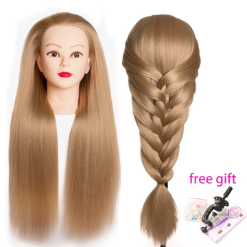 Synthetic Mannequin Dolls for Hairdressers 65 Cm Hair Hairstyles Female Hairdressing Styling Training Head Heat Resistant