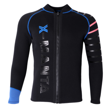 Men's 3mm Neoprene Wetsuits Jacket Top Front Zip Wakeboard Scuba Diving Wet Suit Swimming Diving Snorkeling Wetsuit Swimwear