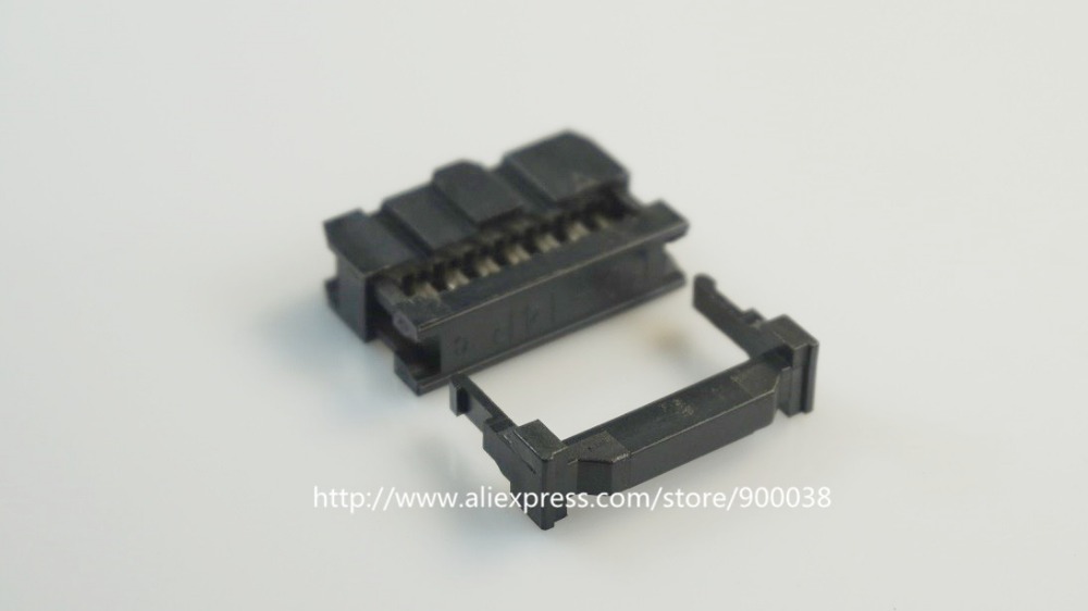 100 Pcs 0.100" 2.54mm 14 Pin dual Row IDC Connector 2 rows 14 position Rectangular Female Socket Receptacle Ribbon Cable FC-14