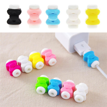 10pcs Silicone Cable Organizer Office Stationary Desk Set Accessories Supplies USB Data Wrap Cord Winder Wire Protector Holder