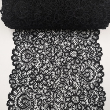 1Yards 22cm Black/White Voile Lace Trim Embroidered Ribbon Eyelash Fabric DIY Wrapping Sewing Clothing Lace Ribbon Accessories