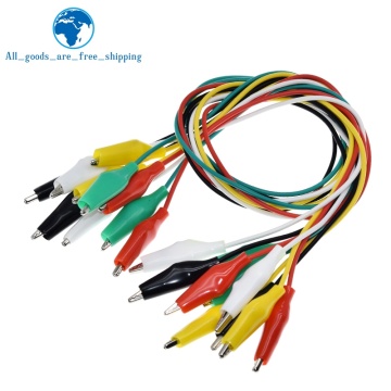 TZT 10PCS Alligator Clips 50CM Electrical DIY Test Leads Alligator Double-ended Crocodile Clips Roach Clip Test Jumper Wire