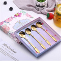 Soffe Stainless Steel Plating Coffee Spoon 4pcs/set Ice Cream Dessert Special Spoon Delicated Fruit Tea Stirring Scoop