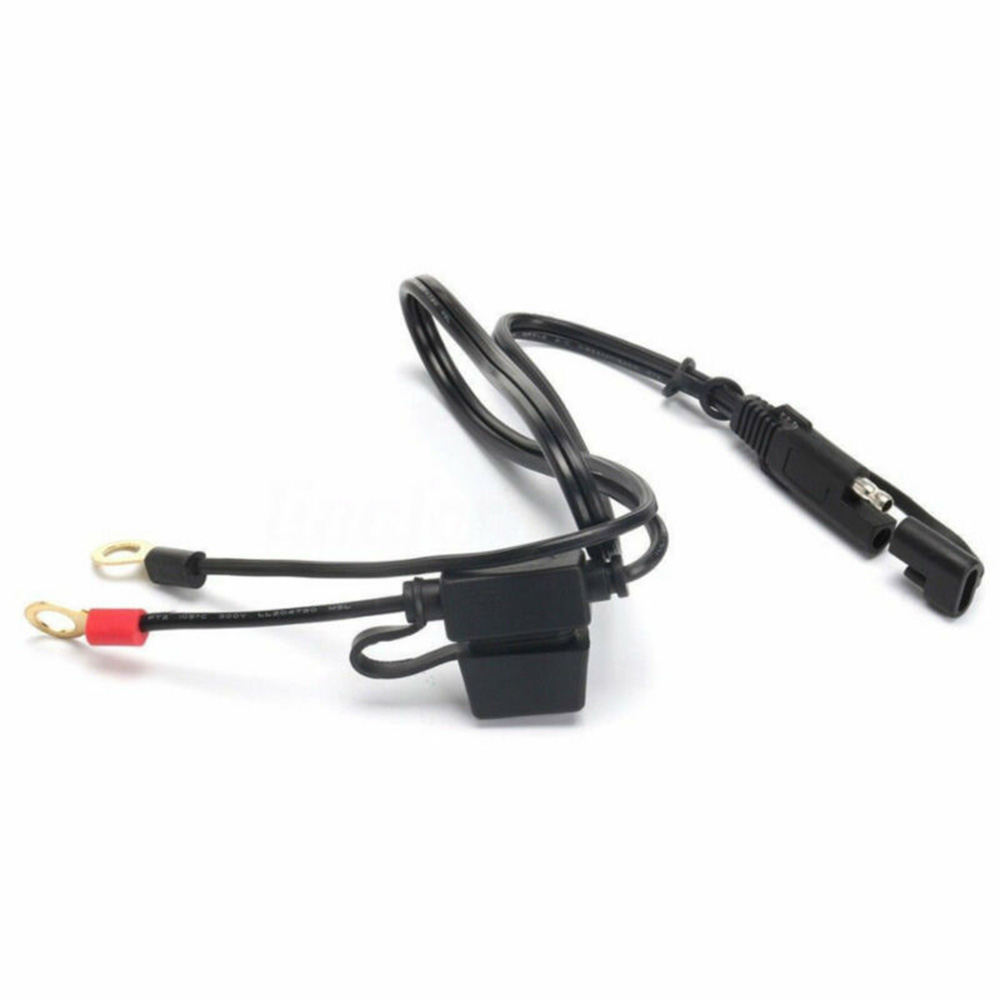 Motorcycle Battery Charger Cable Black Connector Accessories 10A Weatherproof