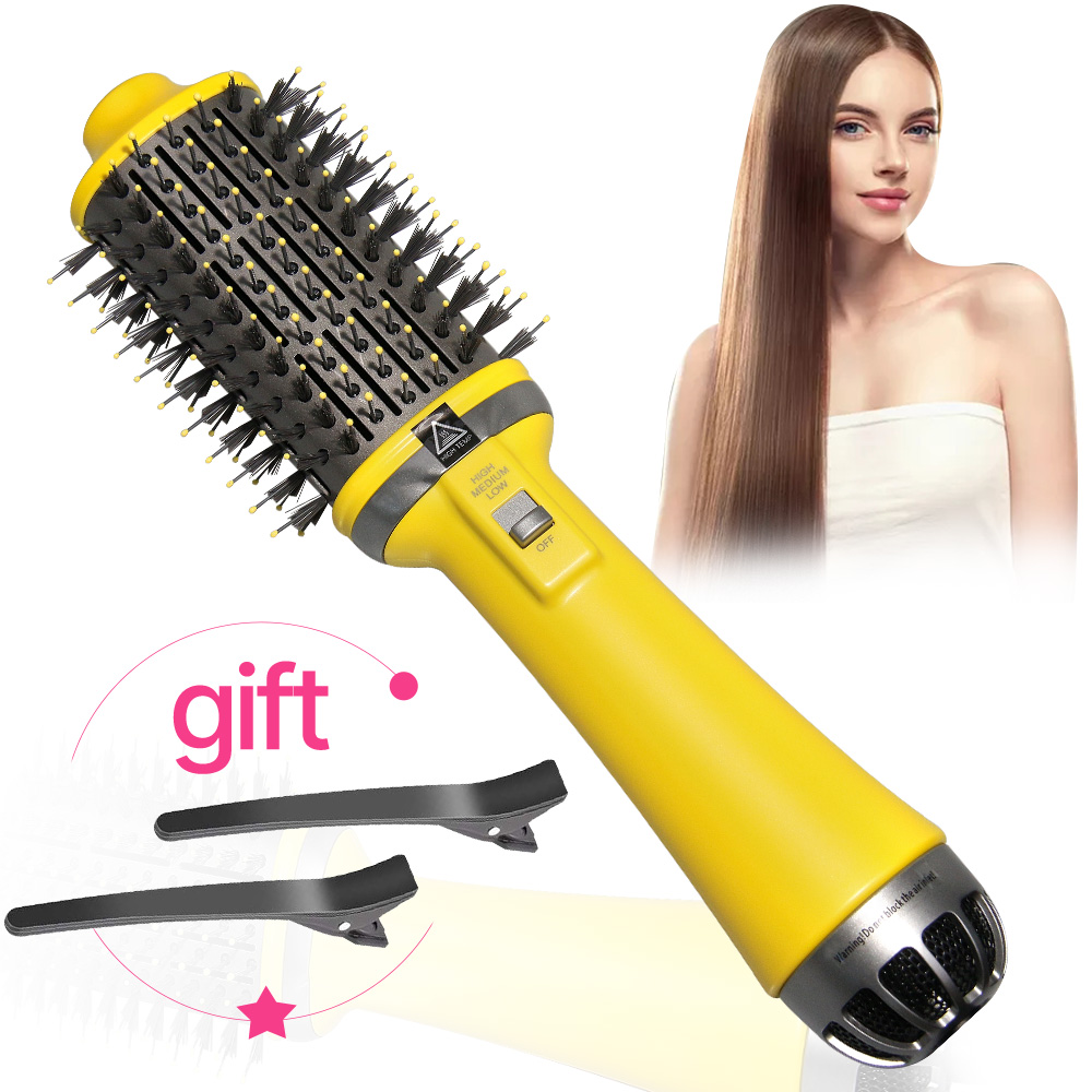 Dropshipping 2 IN 1 One Step Hair Dryer Hot Air Brush Hair Straightener Curler Comb Electric Blow Dryer brush hair styling tools