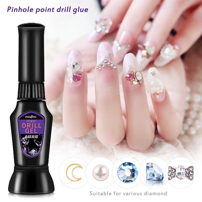 10ml Nail Decoration Glue Diamond Sticky Gel Tranparent Clear Color Builder Gel Rhinestone Crystal Stick Nail Glue Pen