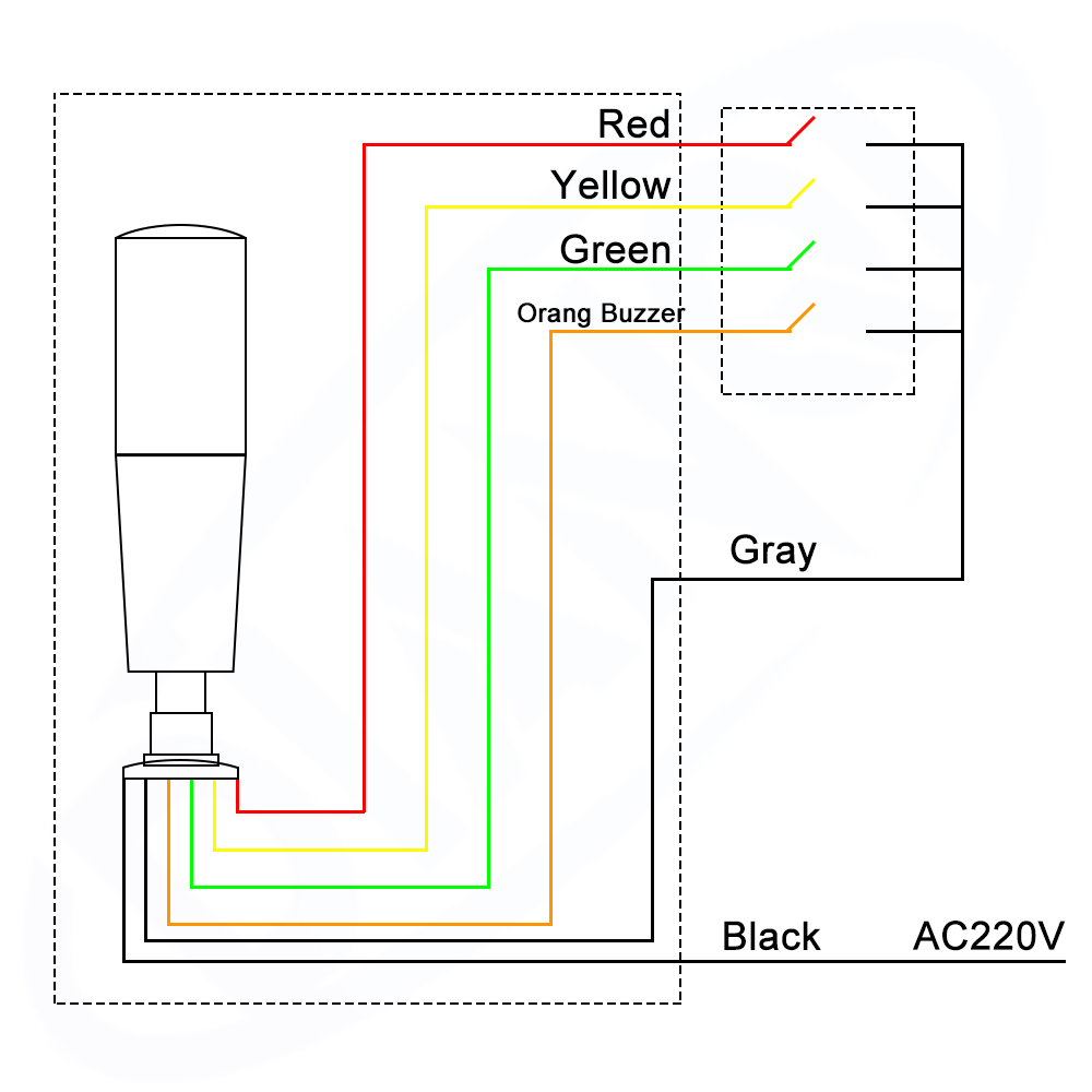 LED warning light integrated three-color machine tool sound and light alarm equipment indicator light with sound DC24V AC220V