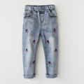 IENENS Fashion Kids Girls Jeans Clothes Child Girl Elastic Waist Trousers Infants Baby Casual Denim Print Long Pants Clothing